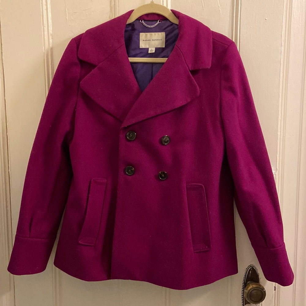 Magenta Banana Republic Double Breasted Coat size L